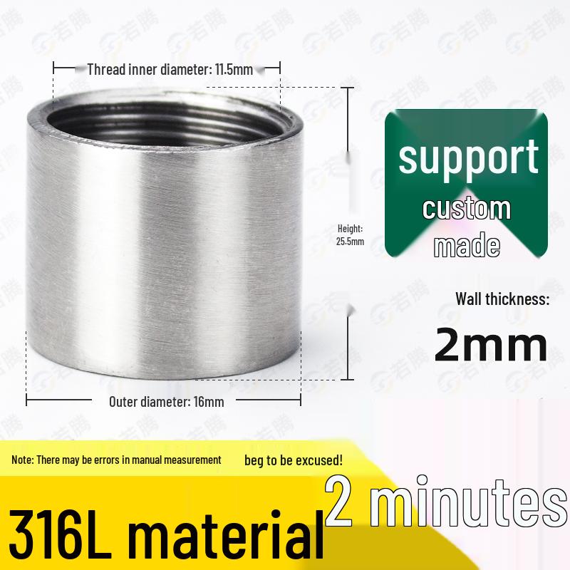 304 Stainless Steel Double Female Thread Pipe Fitting, Internal Thread, 4 to 6 Points, 1 Inch