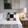 Modern H Letter Throw Pillow Cover With Striped Fabric For Home Decor