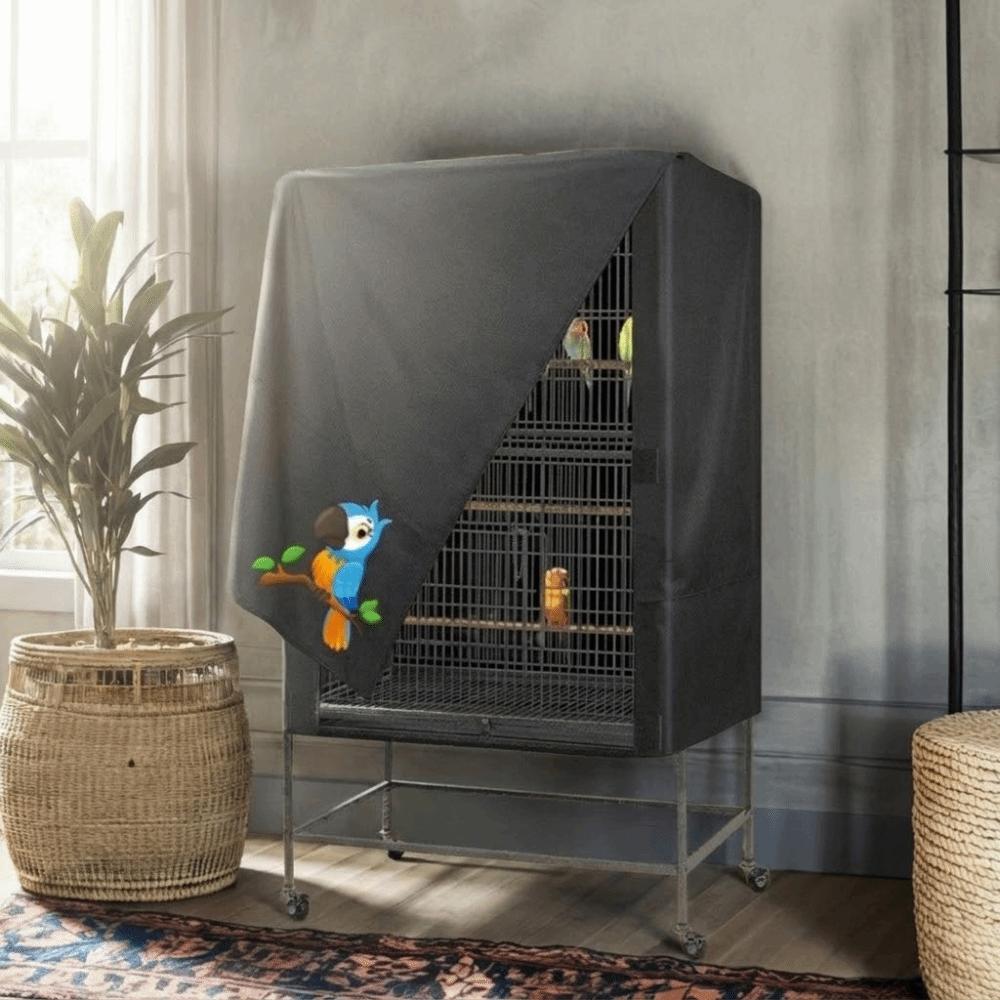 Light-Blocking Oxford Cloth Bird Cage Cover Ventilated Waterproof Bird Cage Cover Dustproof Washable Bird Cage Protective Hood