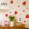 Wall Art Stickers Colorful Mural Waterproof Self-adhesive Removable Decorative Strawberry DIY Fruit Background Wallpapers Craft Decals