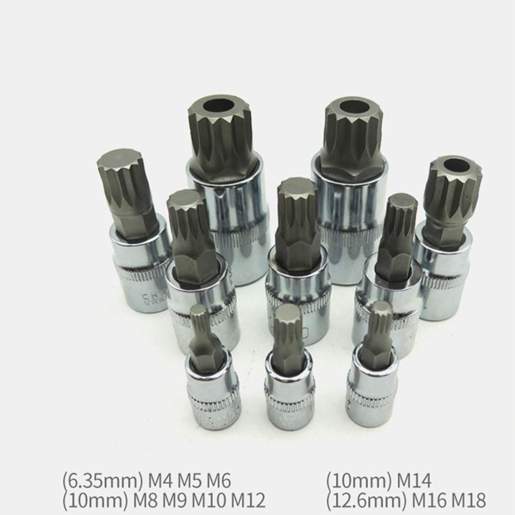 12 Point Triple Square Tamper Proof Socket Bit Set 10pcs for Daily Maintenance and Scheduled Vehicle Servicing