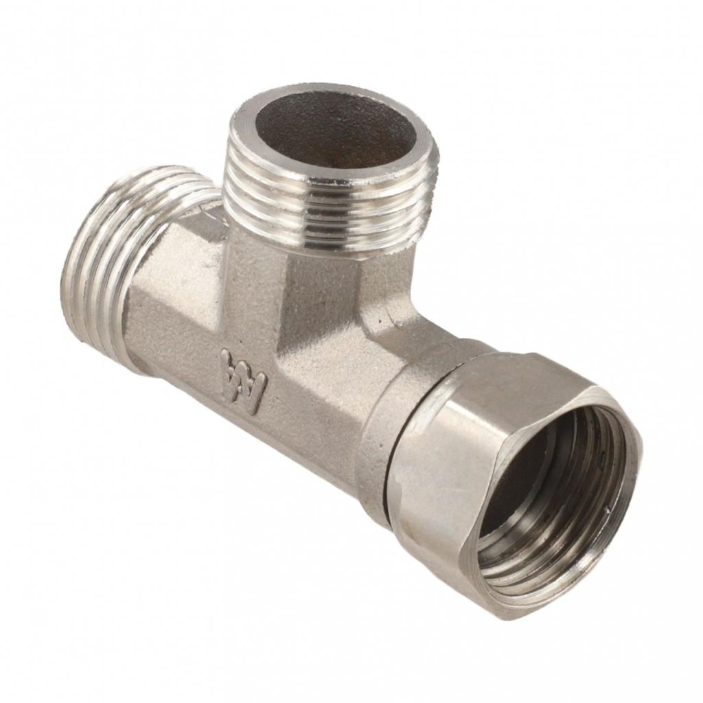 Silver T Adapter 3Ways Valve For Diverter Bath Toilet/Bidet Sprayer Shower Head