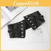 Fashion Solid Color Strap Decoration Women Casual Elastic Wide Waistband For Fashionable Office Look
