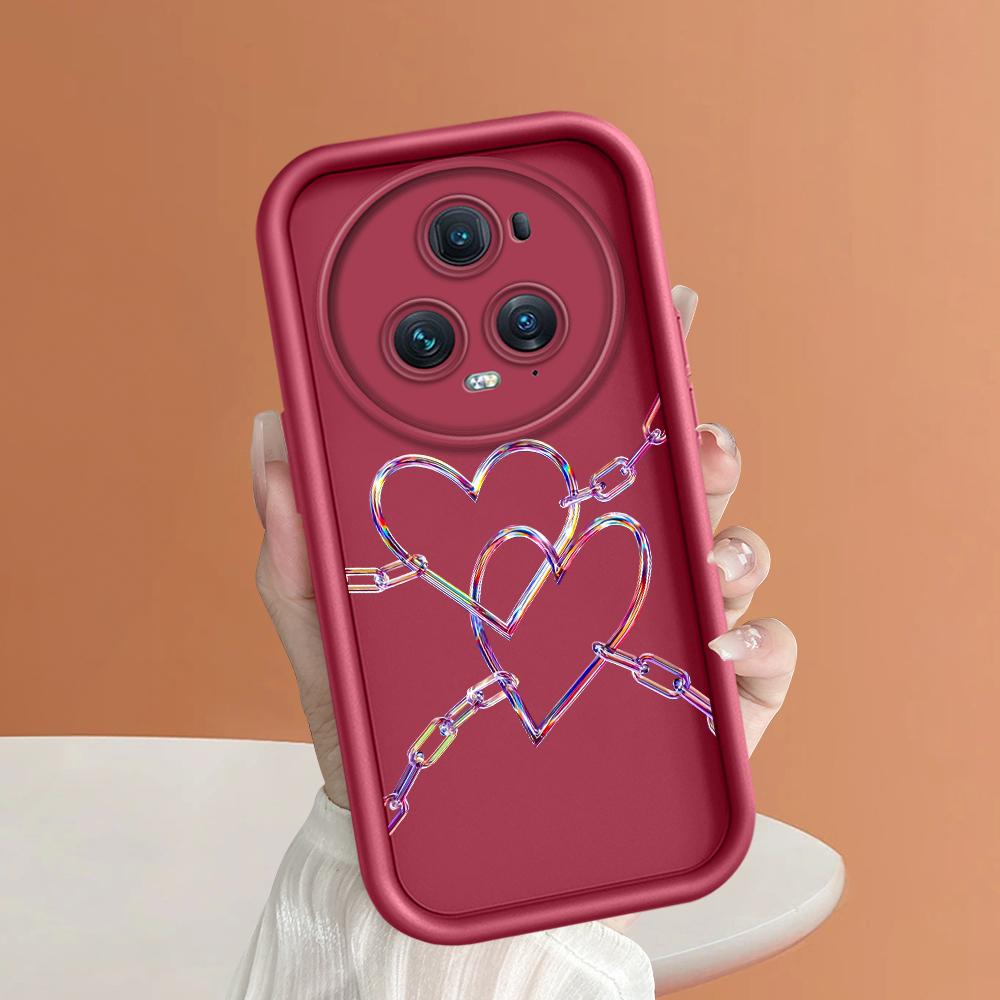 

Мягкий силиконовый квадратный чехол с рисунком лестницы для телефона, полное покрытие, противоударный защитный резиновый чехол для камеры для Huawei Honor Huawei P50 Pro темно-красного