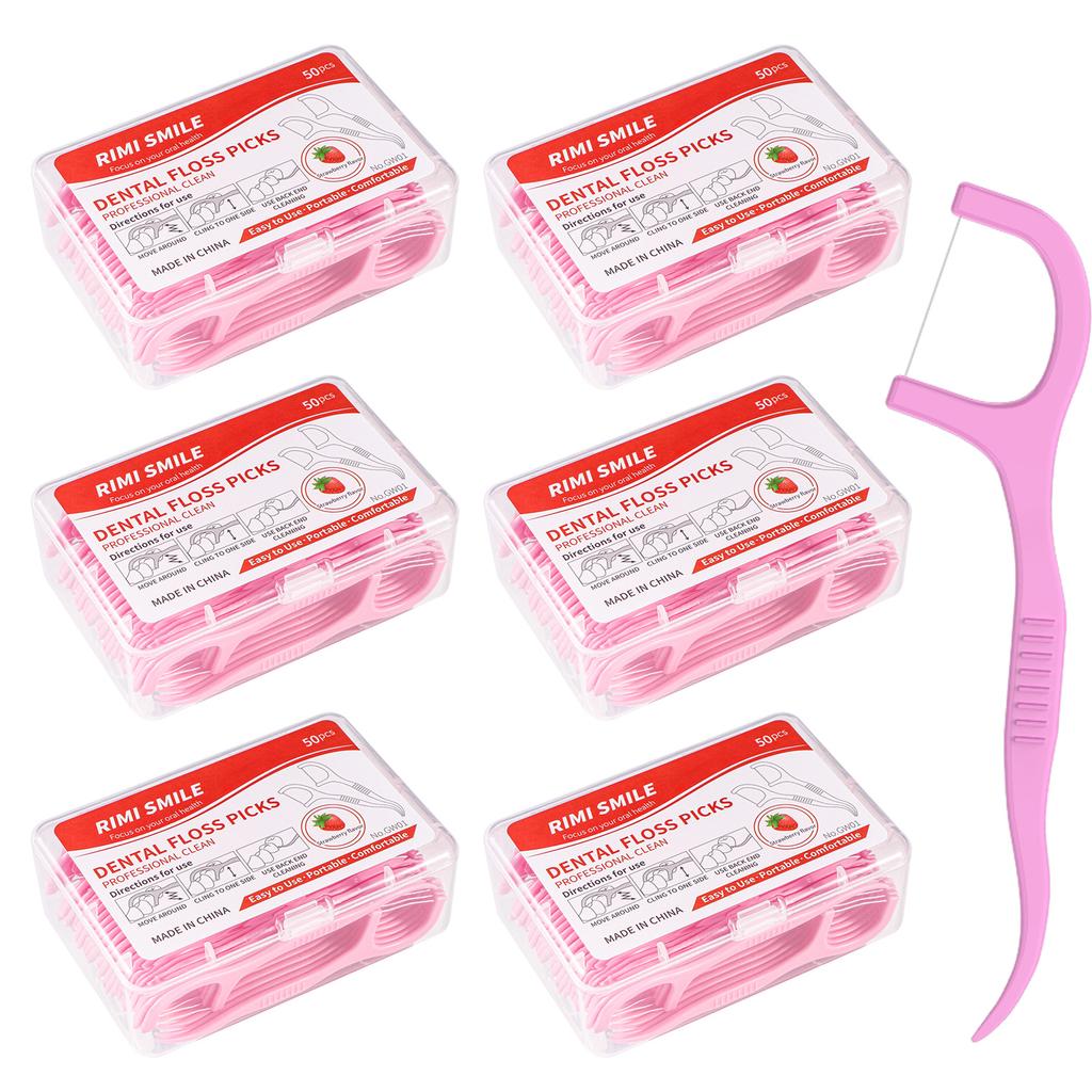 50/150/300/600/1000PCS - Dental Floss Stick, Strawberry Flavor, Convenient To Pack, Available In Measured Sizes, Suitable for Cl