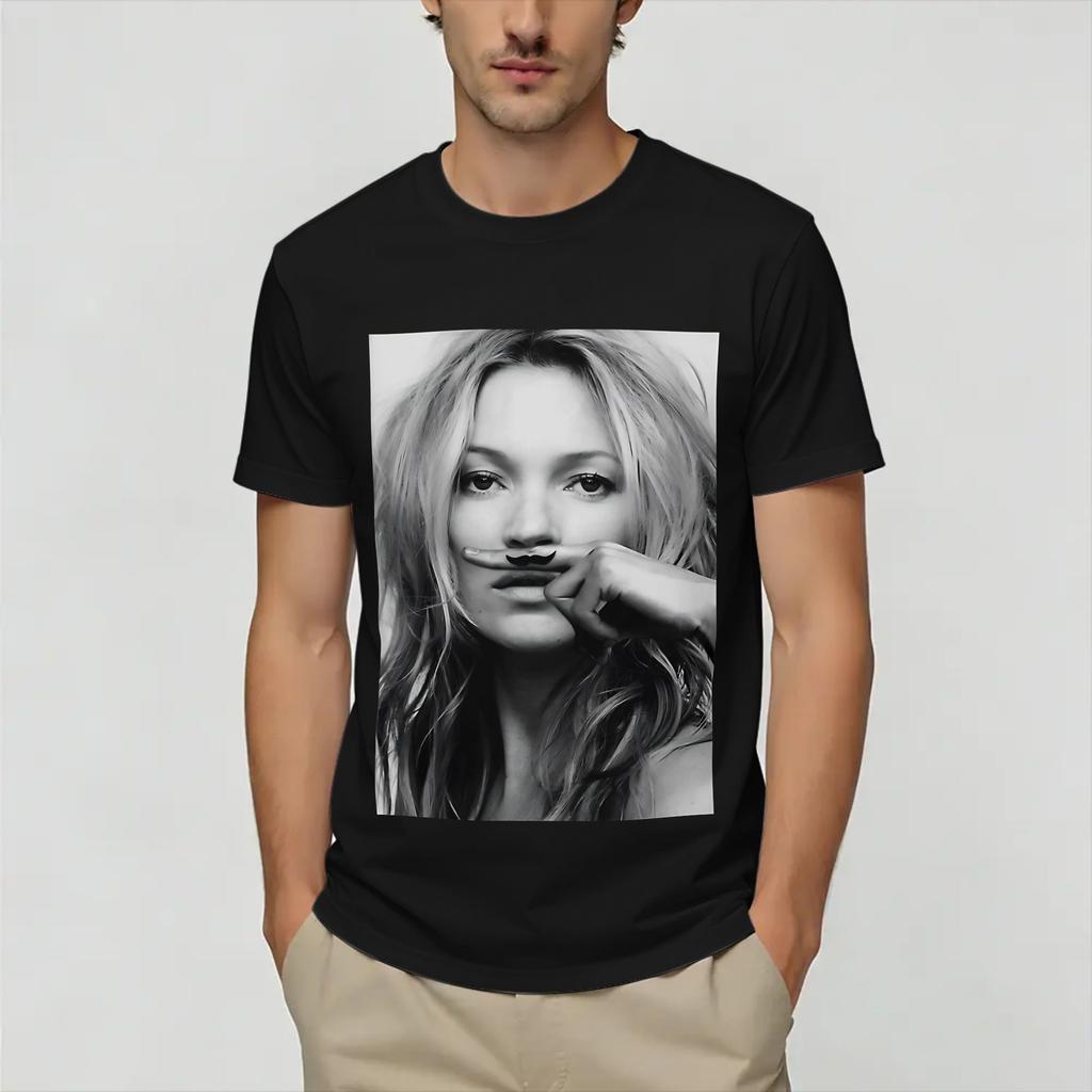 Kate Moss Cotton T Shirt For Unisex Summer Street Style TShirts ONeck Fashion Tees Oversize Wholesale Clothing