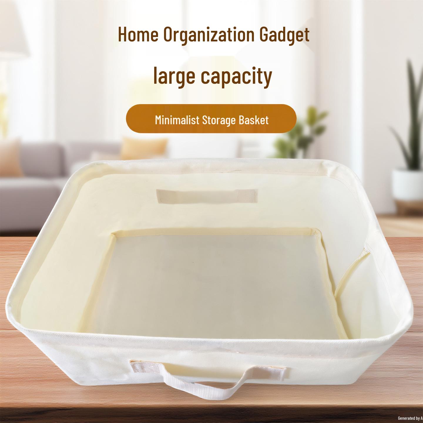 

Foldable Canvas Storage Box: Wardrobe, Desk, Toy, and Laundry Organizer 28x19x16cm брудно-білий