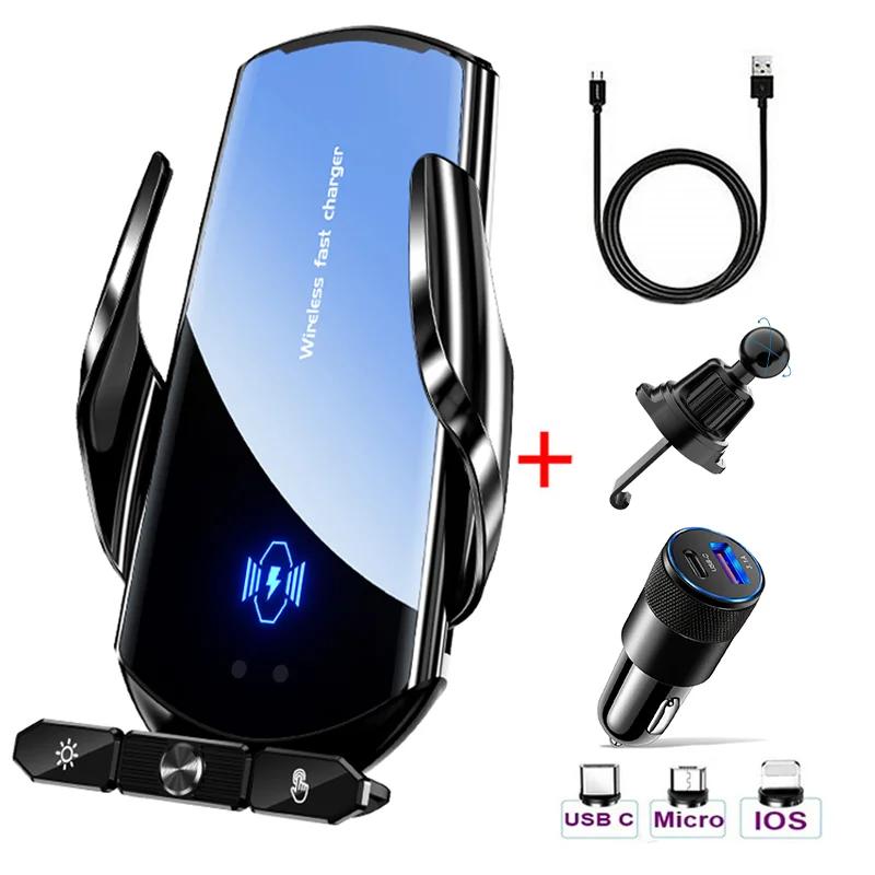 

50 Вт Беспроводные зарядные устройства Автомобильный держатель для телефона с креплением на вентиляционное отверстие Быстрая зарядная станция для Samsung S21 S20 S10 iPhone 12 13 14 15 Pro Max