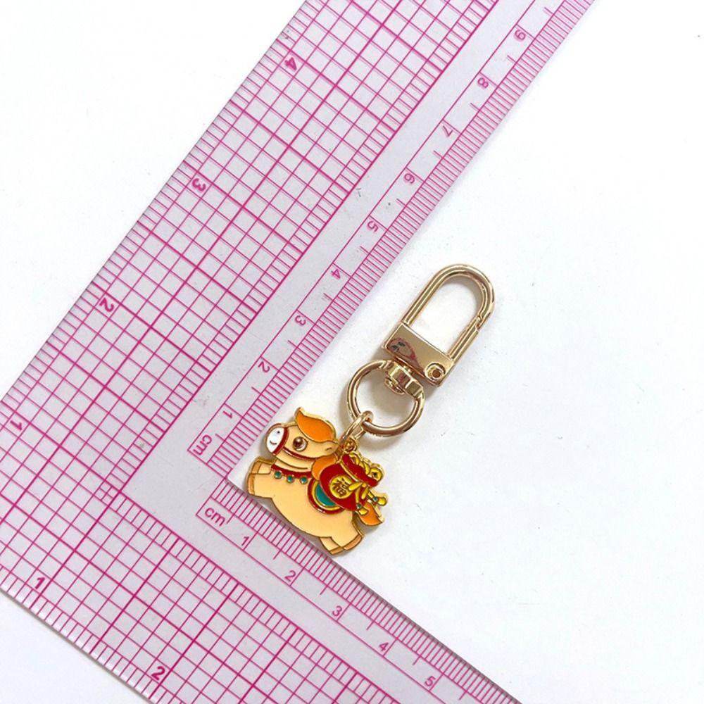 Cute Design Pony Zinc Zinc Alloy Keychain Cartoon Style Year Horse Lucky Mascot Horse Pendants  New Year Gift