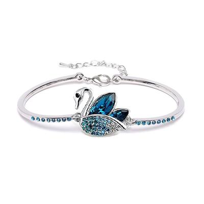 Bracelet for Women and Girls Blue Crystal Bracelets for Women | Silver Toned Blue Crystal Bracelet for Girls