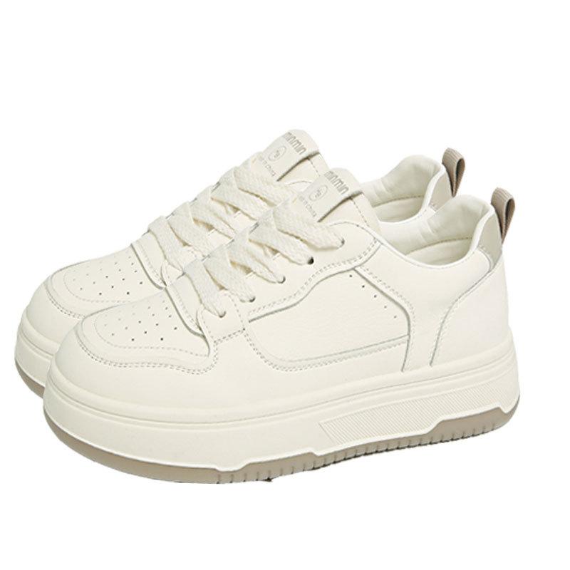 

Leather little white shoes women s shoes 2025 spring new versatile thick-soled heightening board shoes lightweight casual sports shoes 35