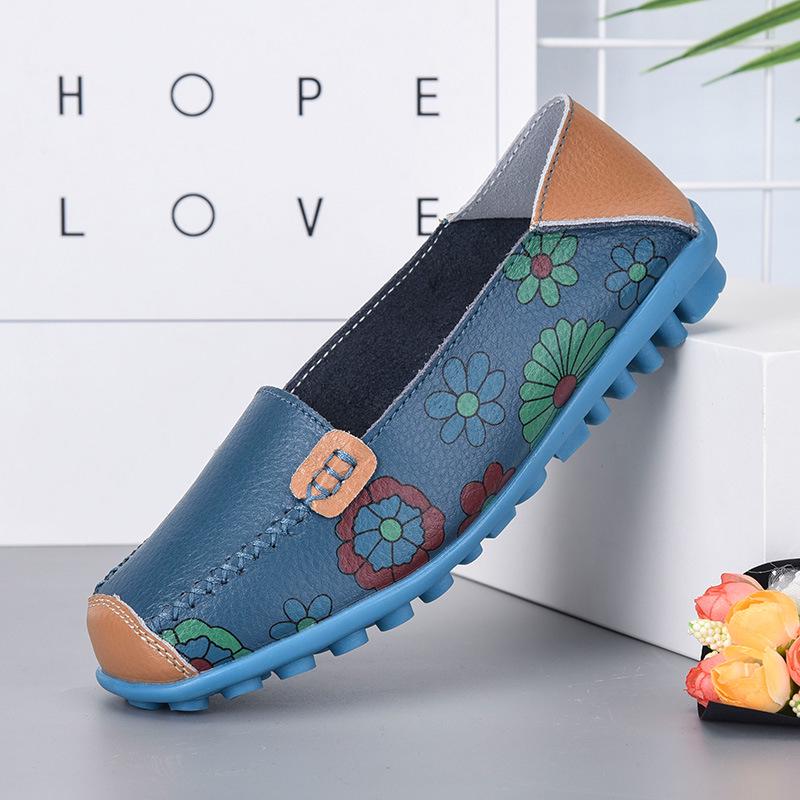 Woman's Flats Shoes Woman Soft Genuine Leather Big Size Boat Shoes for Women