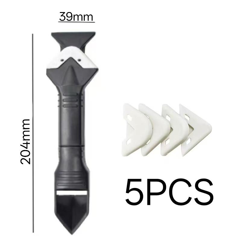 

Silicone Caulking Tool | 5-in-1 Sealant Finishing Tool | Caulk Remover & Glass Glue Angle Scraper for Bathrooms, Kitchens