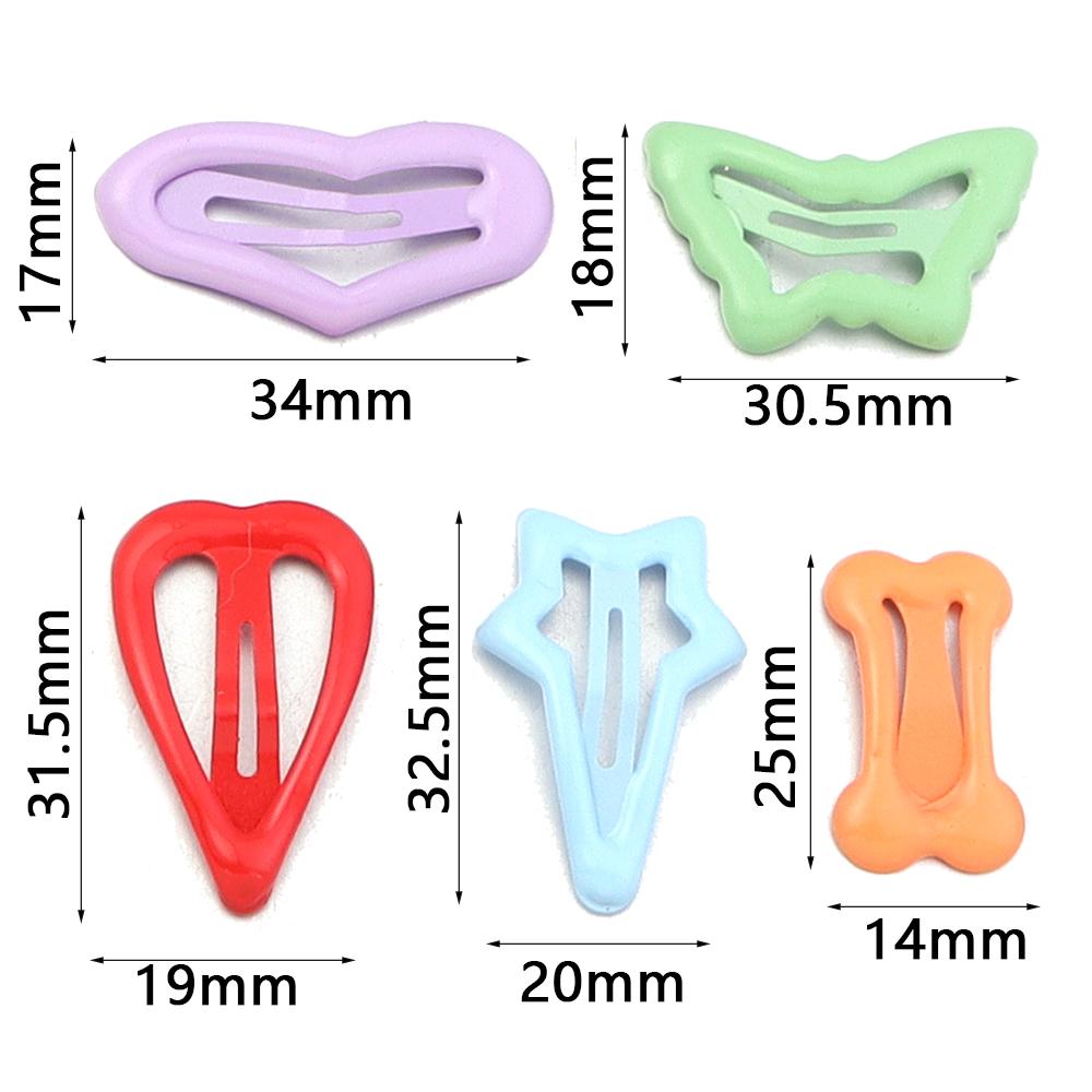 20-40Pcs/Lot Mix Colorful Metal Hairgrip Girls Snap Hair Clips For Children Baby Hair Accessories Women Barrettes Clip Pins