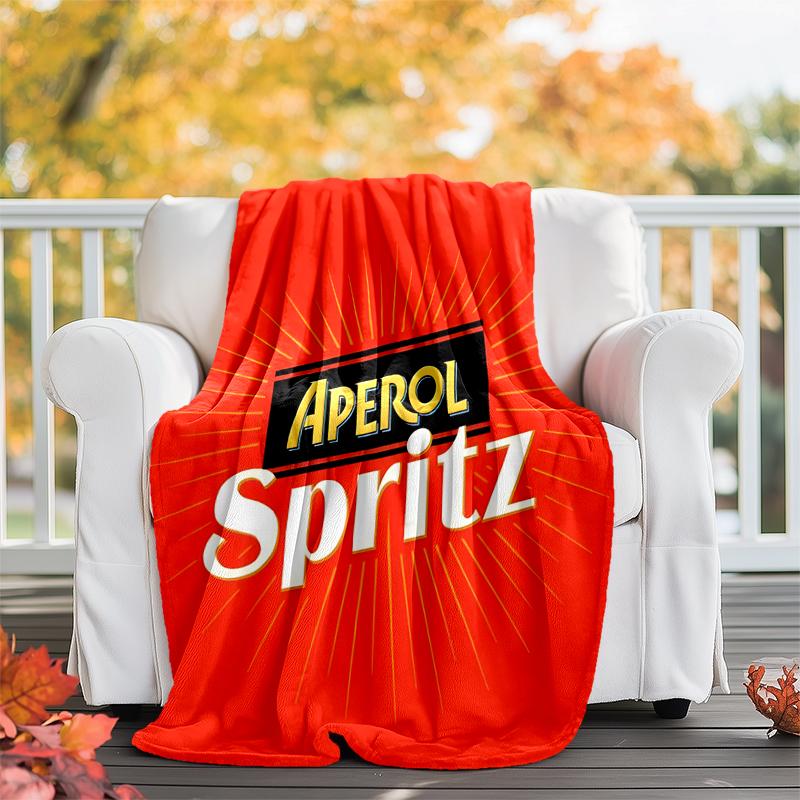 Aperol Spritz Flanelldecke Weiche Ganzjahres-Kuscheldecke, Design für Camping, Autoreisen, Wandern Sofa, Bett, Büro Perfektes Geschenk für Partys 80cmx120cm red
