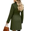 Women's Fashion Solid Color Round Neck Zipper Long Sleeve Pocket Casual Plush Coat