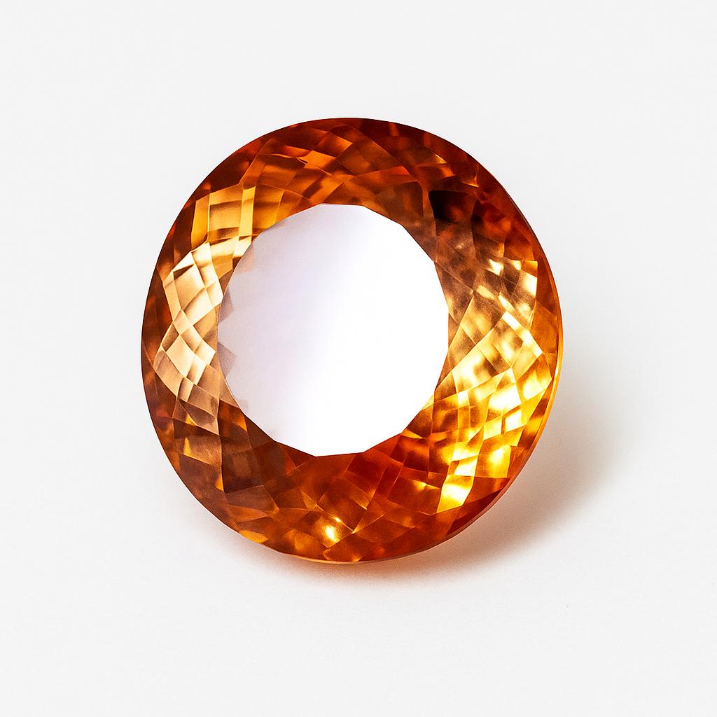Natural Orange Topaz Loose Gemstone Brazilian 10.35 Ct Round Cut for Jewelry Making and Crafts