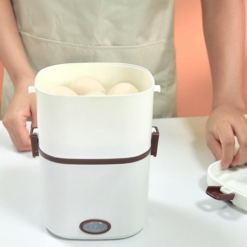 Electric Rice Cooker 220V Heating Lunch Box 2 Layers Self Cooking Machine Food Steamer Food Storage Box For Home Office School