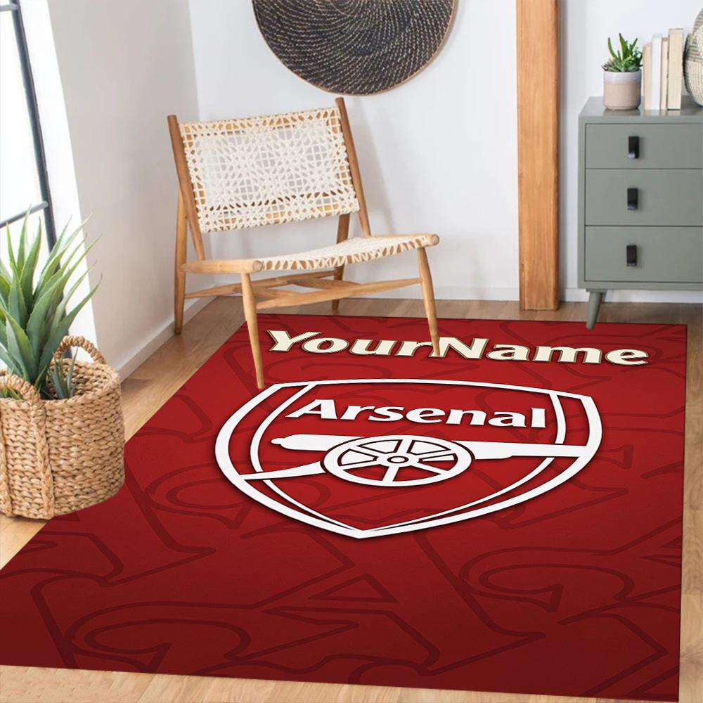 Arsenal Customize Text Carpet Suitable for Bedrooms Entryway Balcony Decorate room Anti-slip Rug Office home decor Best for Christmas