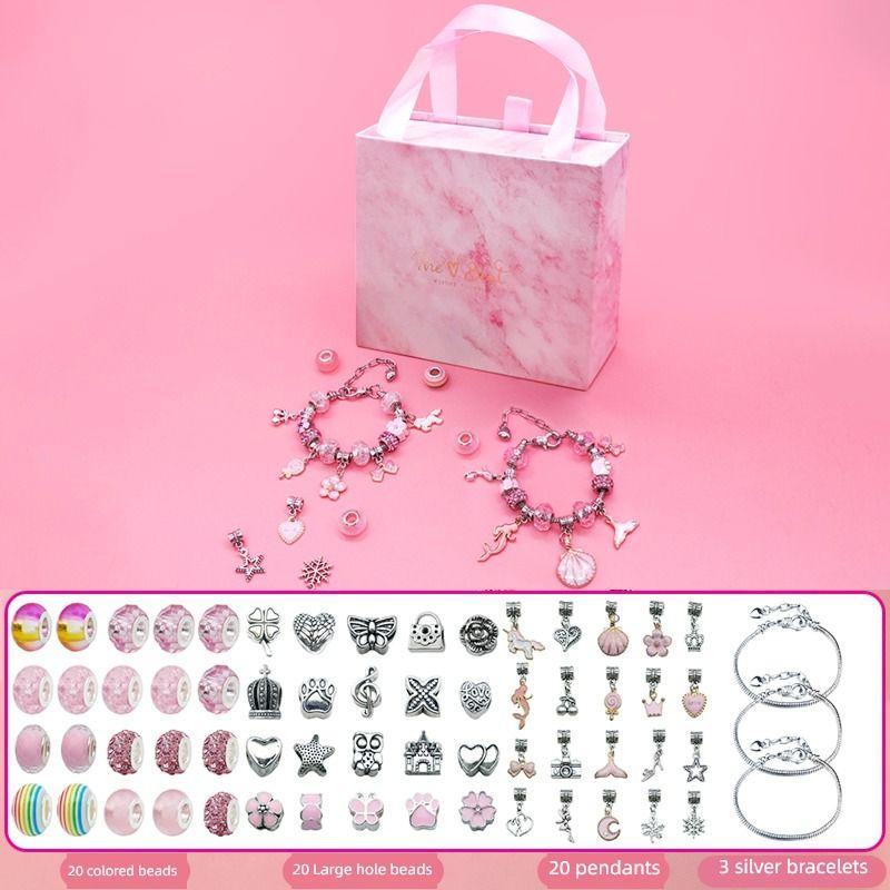 

DIY 3 Pink Fashion Style Women s Gift Bracelet Pink bracelet suit-HK485
