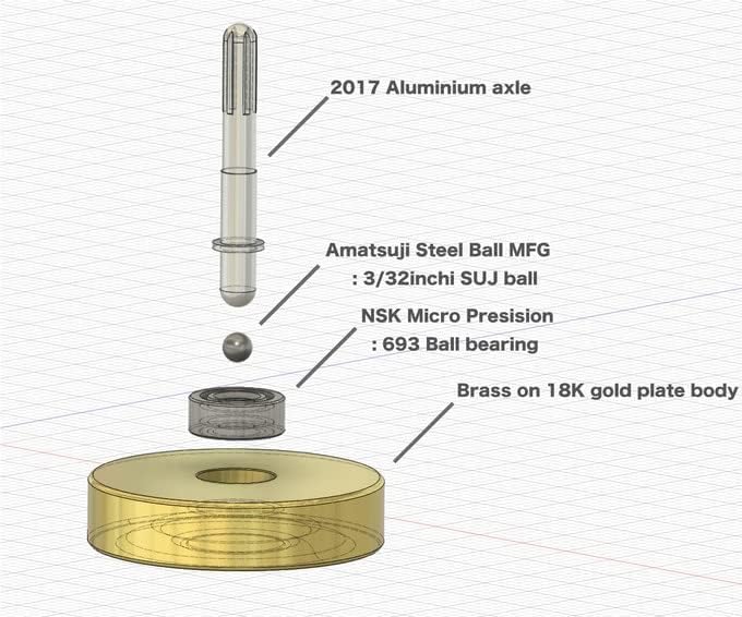 YenSpin 25mm Diameter Bearing Top with Mitsumi NSK Micro Ball Bearings (Pink)