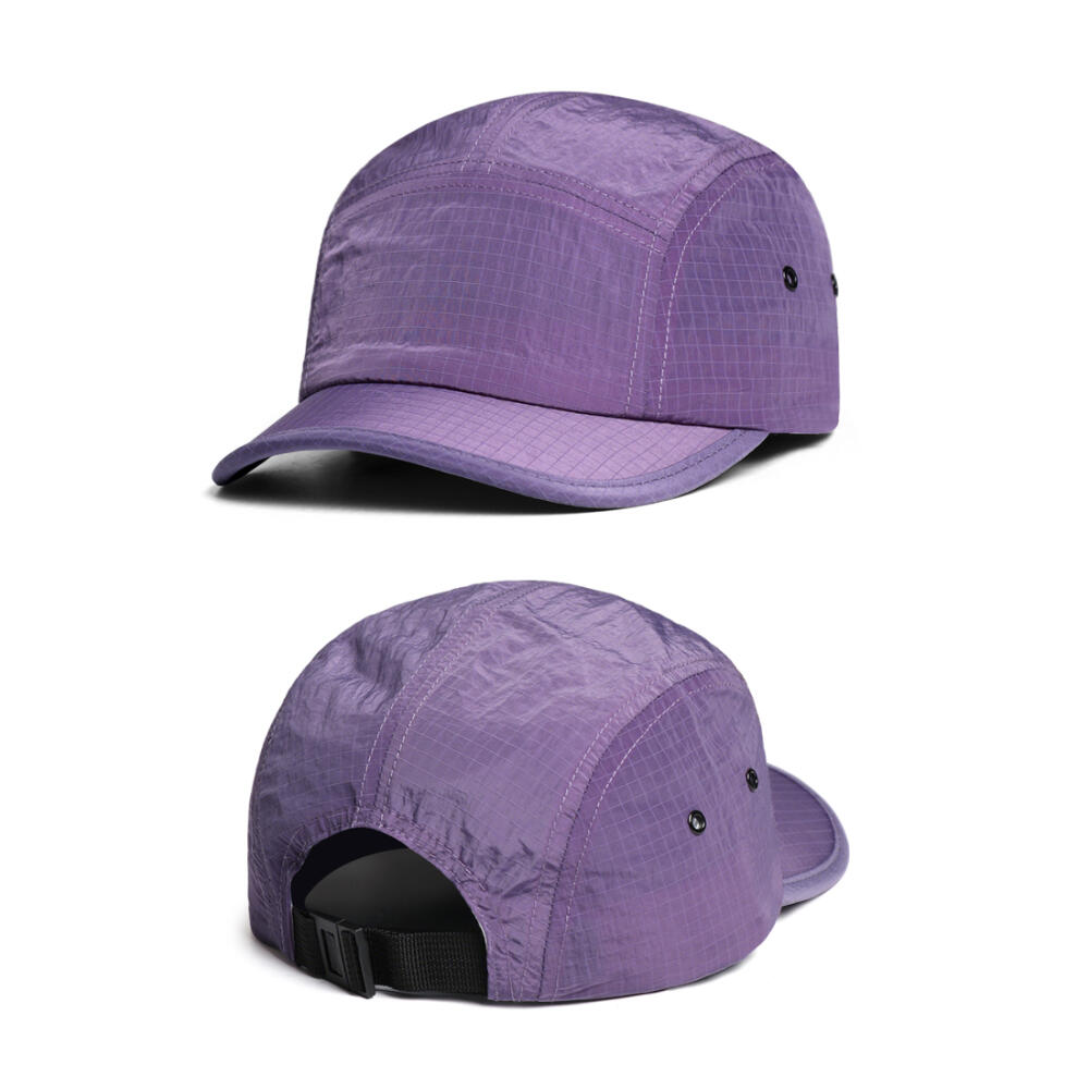 Korean 5 Panel Short Brim Baseball Cap, Nylon Mesh Solid Hat for Men Women Outdoor Running Casual Headwear