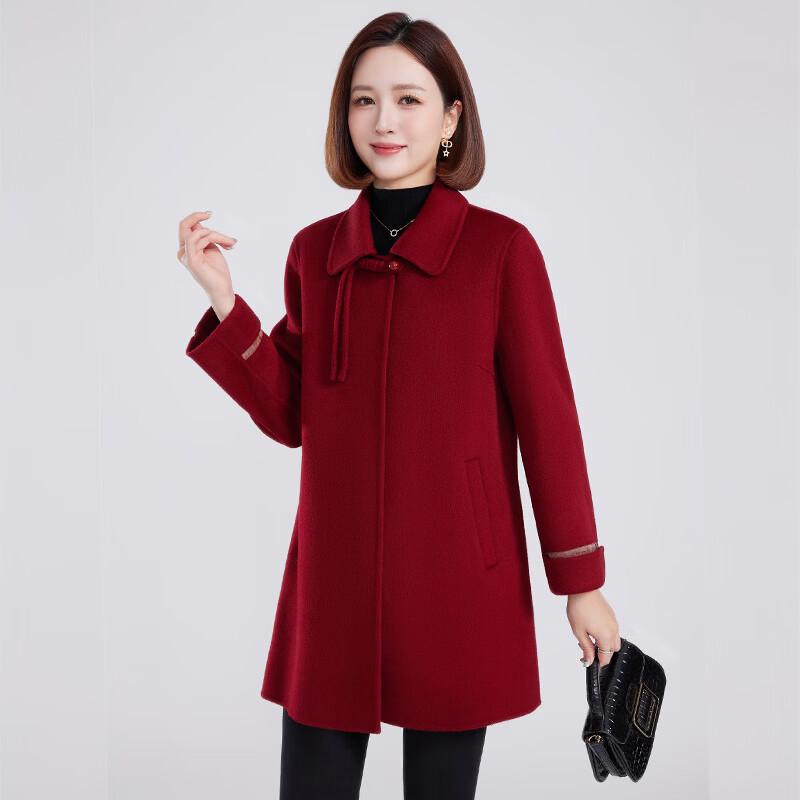 Fengmao Women's 100% Wool Mid-Length Double-Faced Coat