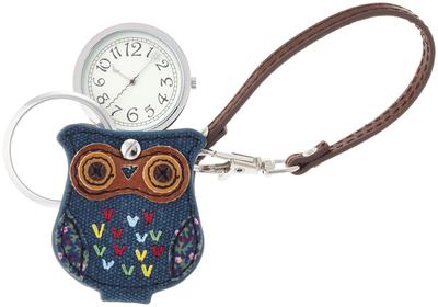 Taschenuhr Analog Eule Taschenanhänger Uhr mit Lupe [Feldarbeit] LW036-2 Damen