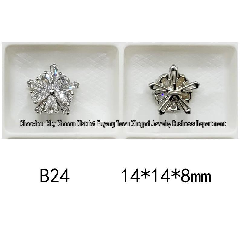 Mixed Color Pavé Zirconia Decorative Metal Button