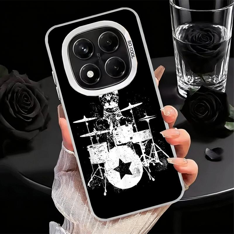Drum Set Rock Music Soft Phone Case for Xiaomi Redmi Note 13 14 15 Pro Plus 12S 12 11S 11 11T 10S 10 Shockproof Cover Back Shell