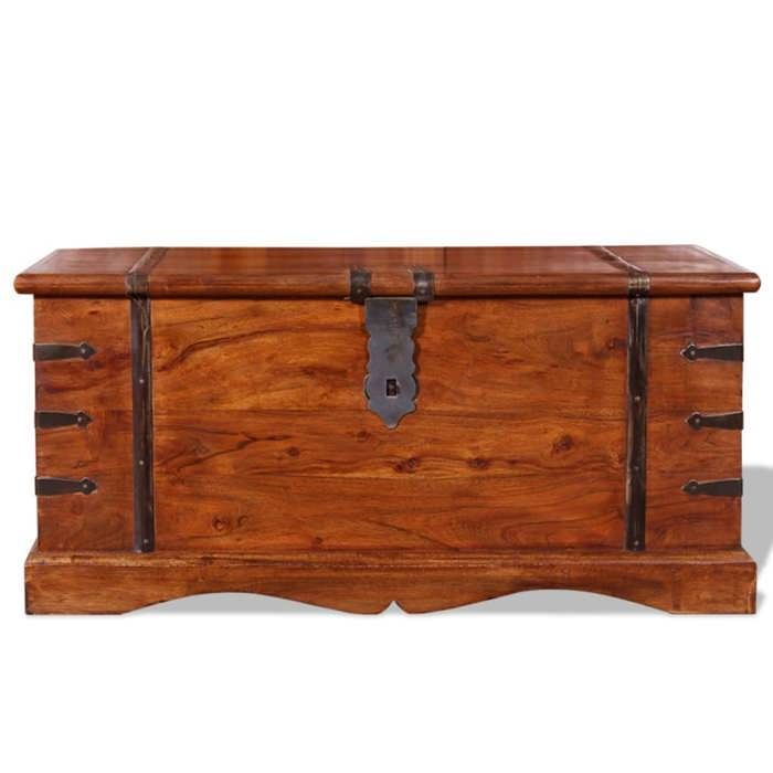 Coffre de rangement en bois massif - VIDAXL - Vintage - Marron - 90cm x 40cm x 40cm