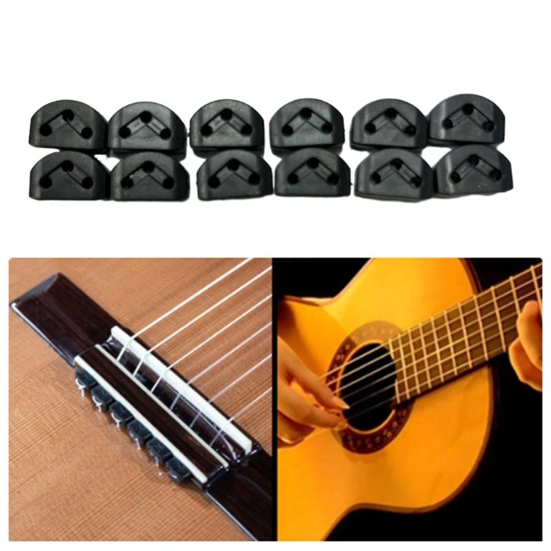 12Pcs Guitar String Ties Bridge Beads for Acoustic Guitar & Nylon String Guitar Classical Guitar Rollers String Trees