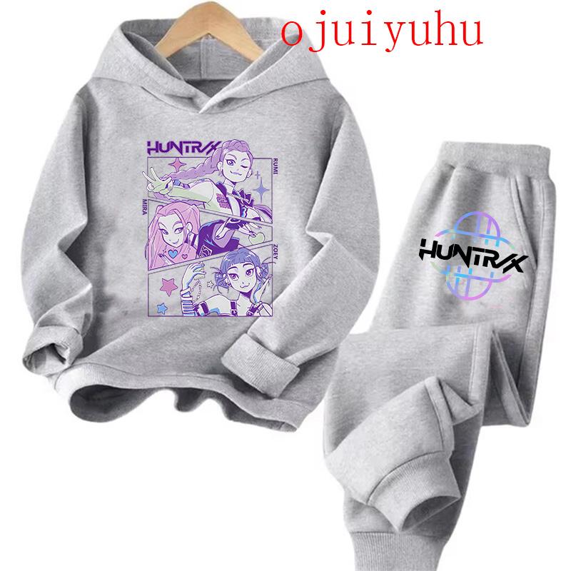 Sets Kinder Hoodies Kpop Dämonenjäger Kawaii Pullover Sweatshirt Anime Trainingsanzug Cartoon Mädchen Junge Kinder Herbst Freizeitkleidung