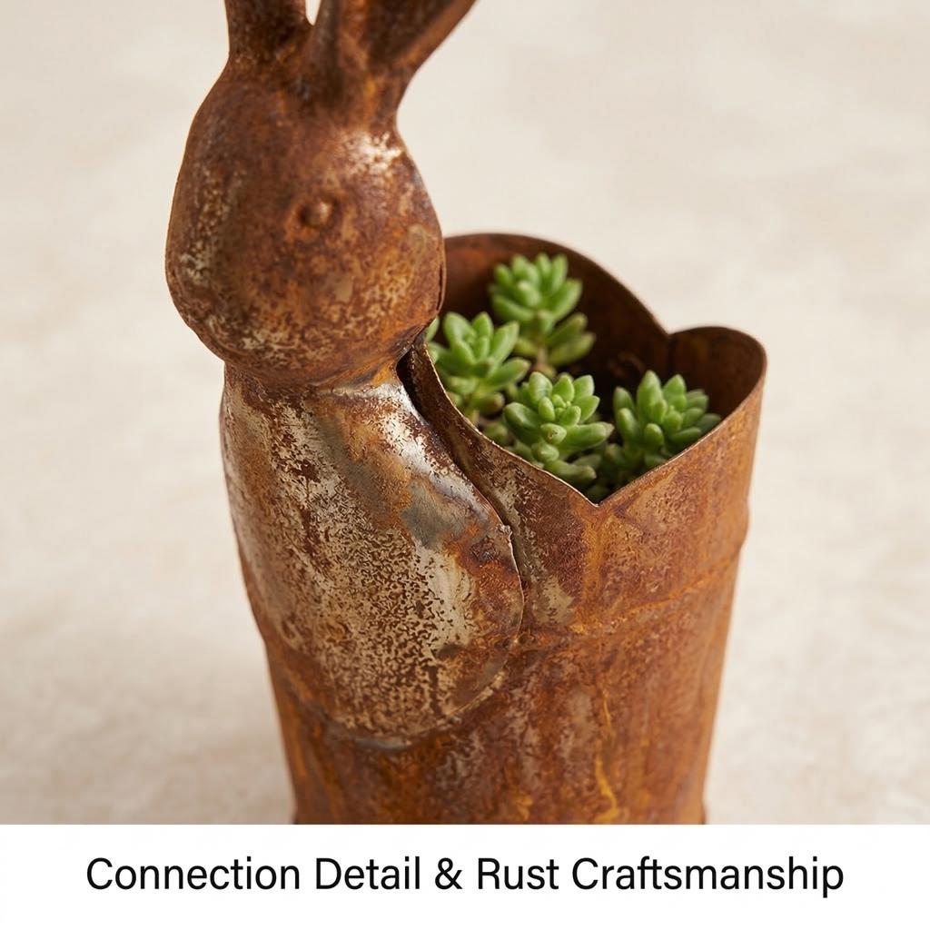 Vintage Rusted Heart Shaped Flowerpot