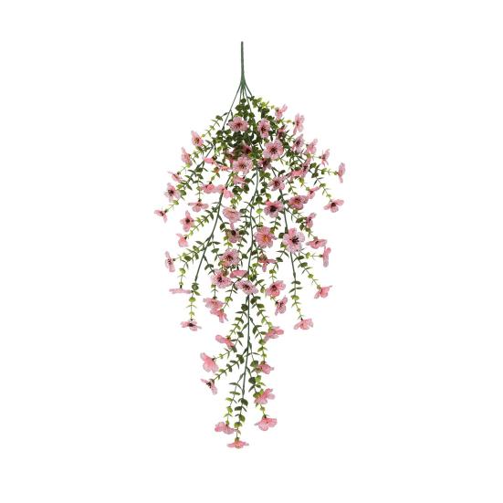 Konstgjord Hängande Violett Dekoration Realistisk UV-beständig Falsk Blomranka Inomhus Utomhus Trädgård Veranda Uteplats Hängande Fuskblommor Rattan Dekor