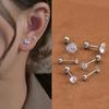 6pcs/Set Stainless Steel & Ear Bone Stud Earrings For Women
