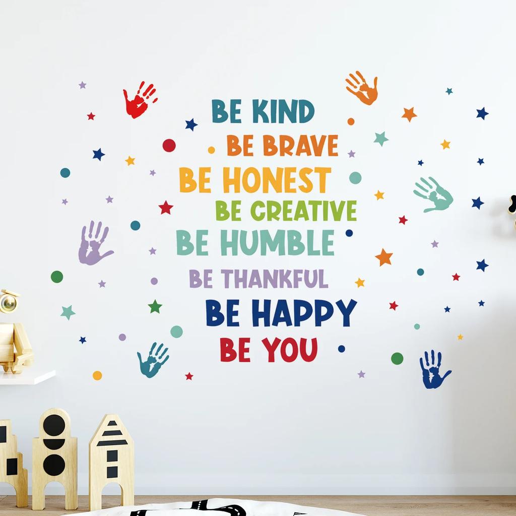 Colorful Inspirational Phrases Text Wall Stickers For Kids Room Background Wall Decals Living Room Decoration Home Decor