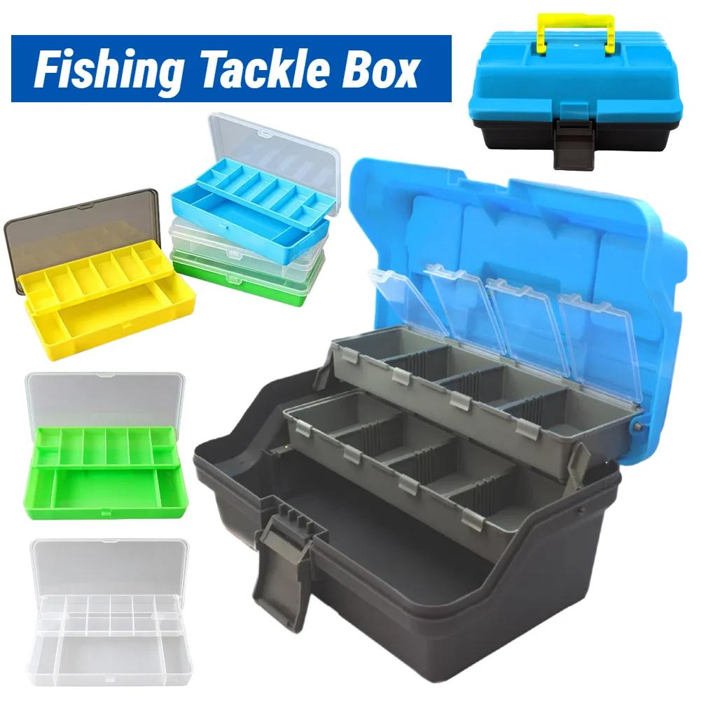 3-Layer Folding Fish Hook Lure Box Portable Storage Tool Box Multipurpose Fishing Toolbox with Handle for Fishing Tackle Storage