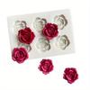 Moule Silicone 3D Rose 6 Cavités Forme DIY fleur Fondant Chocolat Mousse Gelée Tasse à café Outil de Cuisson Argile Plâtre Résine Moule Artisanat
