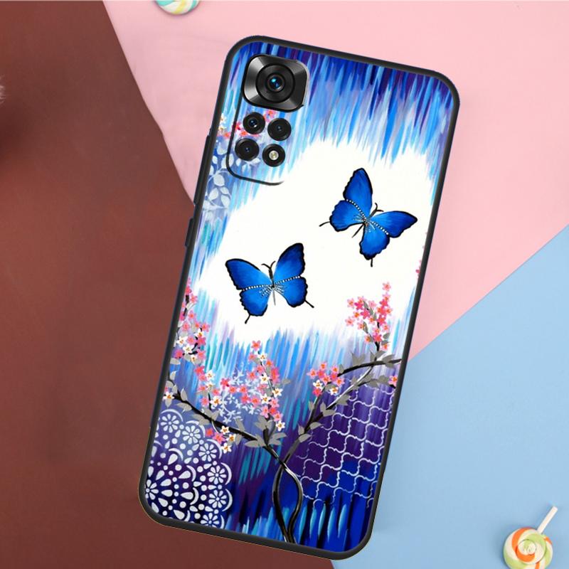 Butterfly Flower Cover For Xiaomi Redmi Note 13 Pro 14 12 11 9 10 9S 10S 11S 12S Redmi 14C 10C 12C 13C Case
