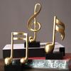Music Note Sculpture Gold Resin Musical Symbol Figurine Modern Tabletop Decoration for Piano Room Home Office Table Centerpiece