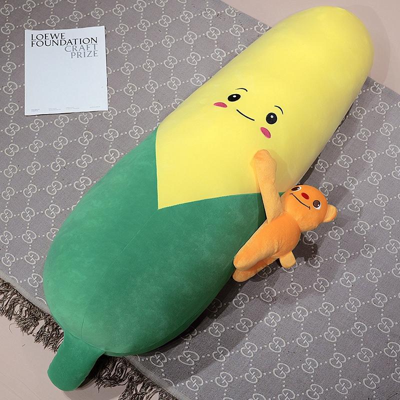 Cartoon Lächeln Karotte Mais Plüschtier Niedliche Simulationsgemüse Karottenkissen Puppen Stofftiere für Kinder Geschenk 50-120cm