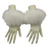 1 Pair Faux Fur Wrist Warmers Fluffy Women Plush Sleeve Cuffs Windproof Thermal Accessory for Jackets Sweaters
