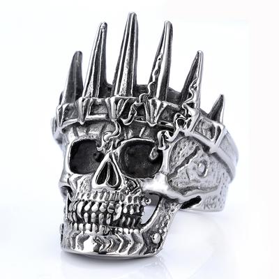 S925 Silver Ring Classic Crown Skull Men's Ring a Must-have Ring for Domineering and Trendy Men