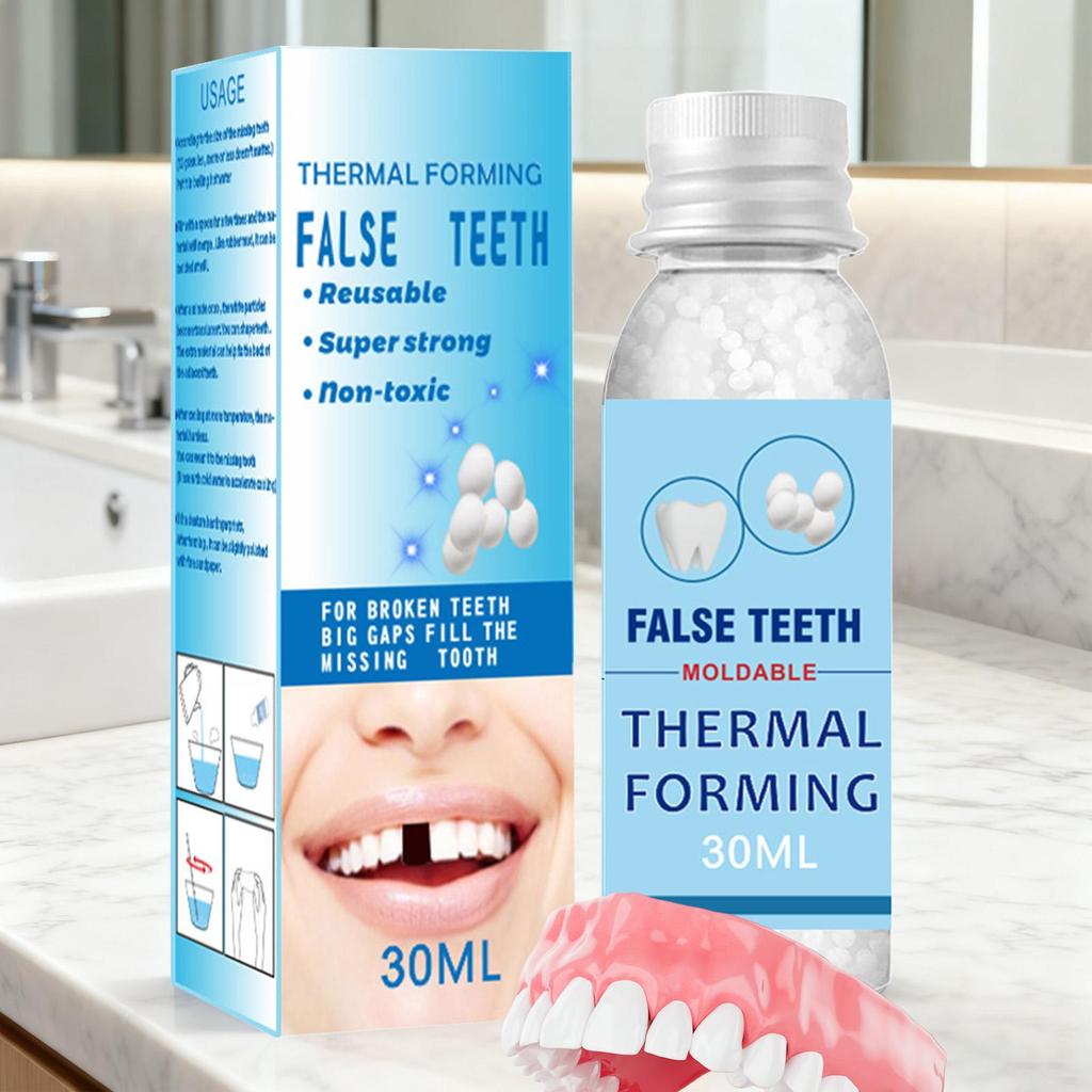 30ml False Teeth Beads Repair Replacement Moldable False Teeth Beads for Women Men Daily Parties Social Events Celebrations