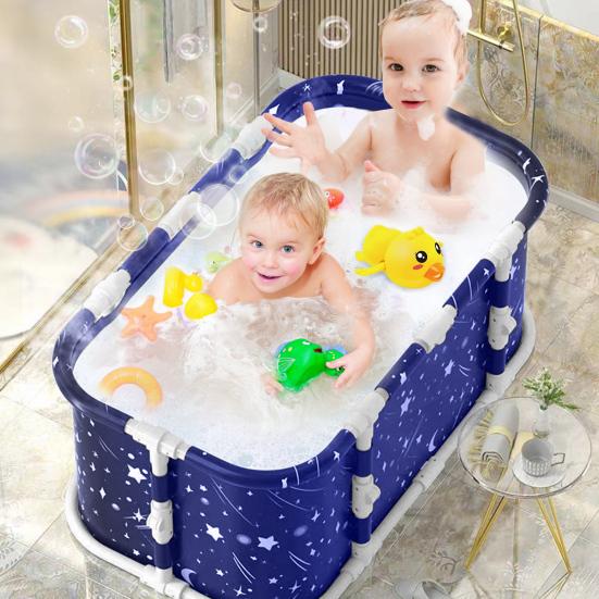 Velká skládací vana pro dospělé Extra velká skládací vana s plastovým rámem Volně stojící obvodová skládací vana Rodinné SPA Namáčecí vana