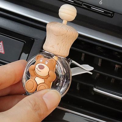 Flacone di Profumo per Bocchetta dell'Aria dell'Auto Flacone per Aromaterapia per Auto Legno Carino Flacone per Oli Essenziali Auto Accessori Decorativi Carini Diffusore
