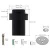 Black Stainless Steel Floor Door Stop Cylindrical Wall Protector Heavy Duty Universal Bottom Top Door Mount