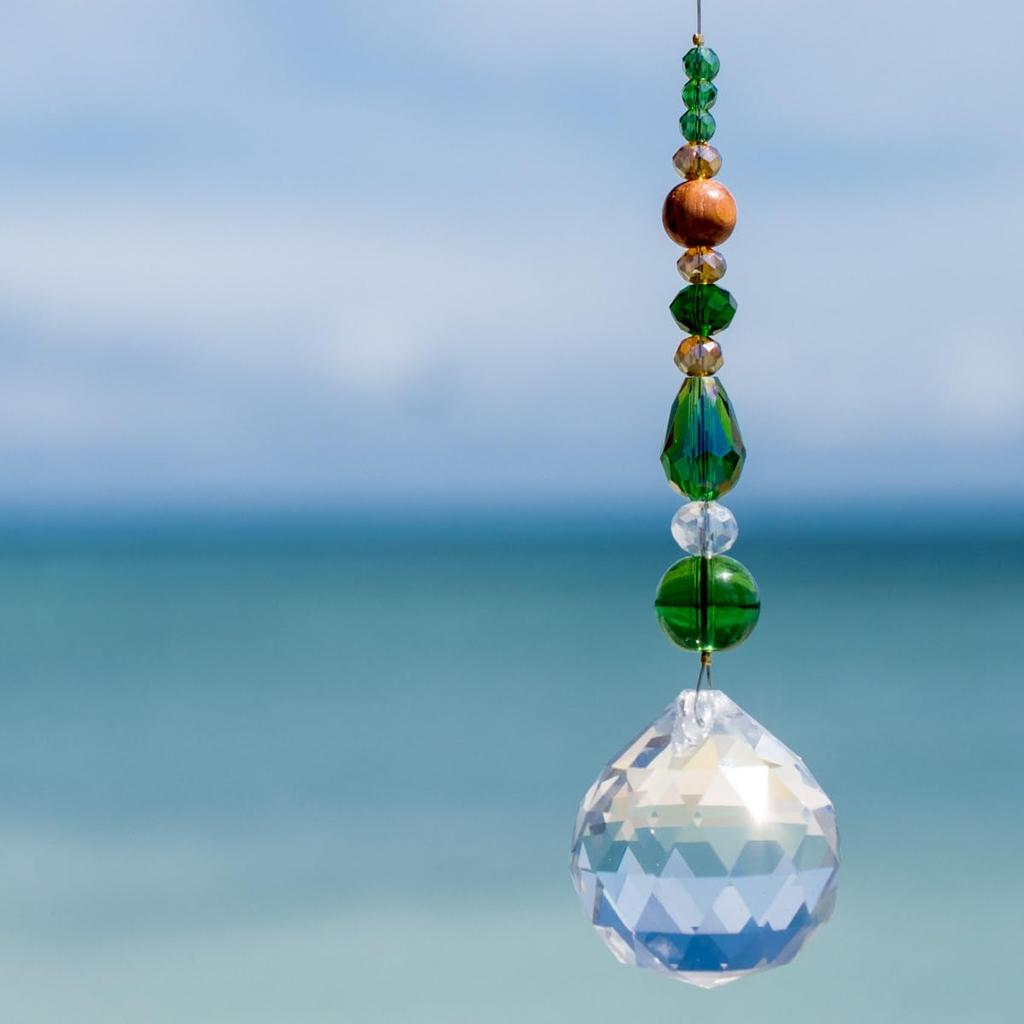 [Freaky Hands] Suncatcher Gift from TI-DA Rainbow Prism Healing Okinawa Good Luck Gift Present Green (North Forest)