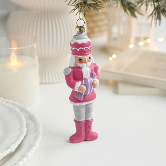 Nutcracker Puppet Pendant Christmas Decoration Soldier Wooden Hanging Ornaments Xmas Tree Figure Toy Fireplace Entrance Decor